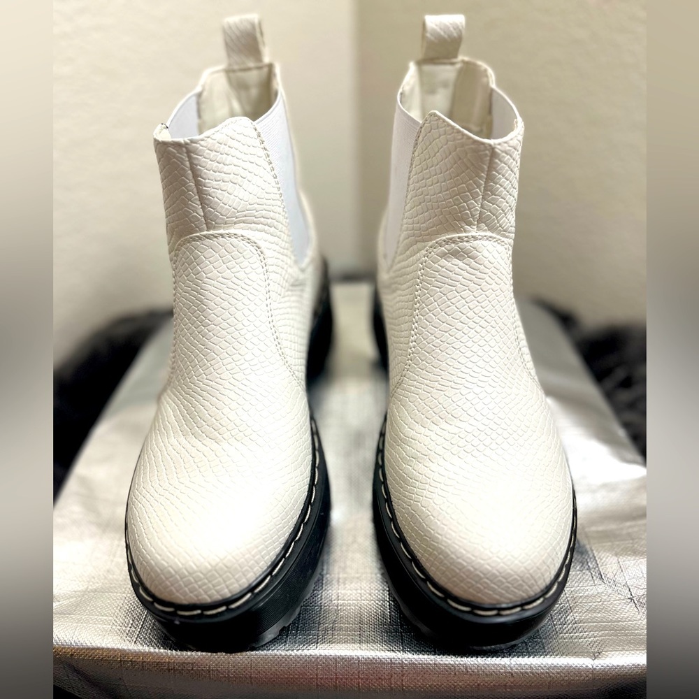 Cute White Combat Boots